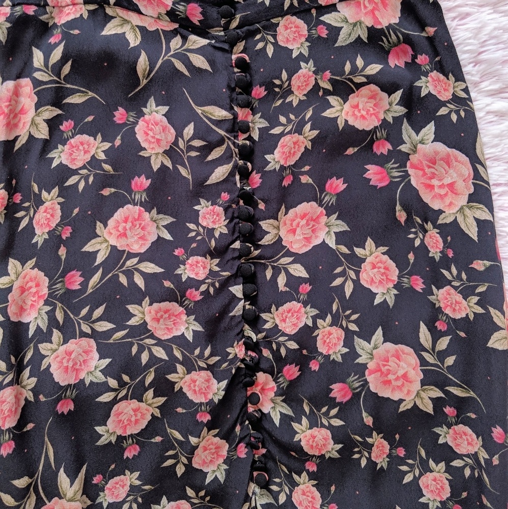 Zara Floral Lined Button Maxi Skirt - Picture 3 of 8